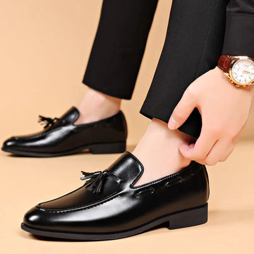 Men's New Low Heel Leather Suit Shoes