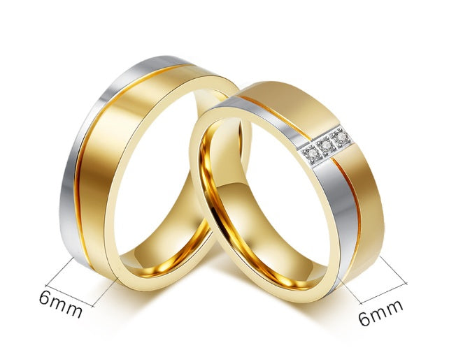 Titanium steel couple ring