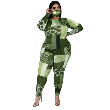 Women's Plus Size Clothing 2 Piece Set Tracksuit Stretch Top