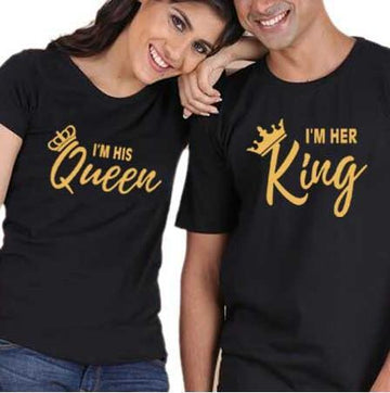 Couple Men And Women Letters Short-Sleeved T-Shirt